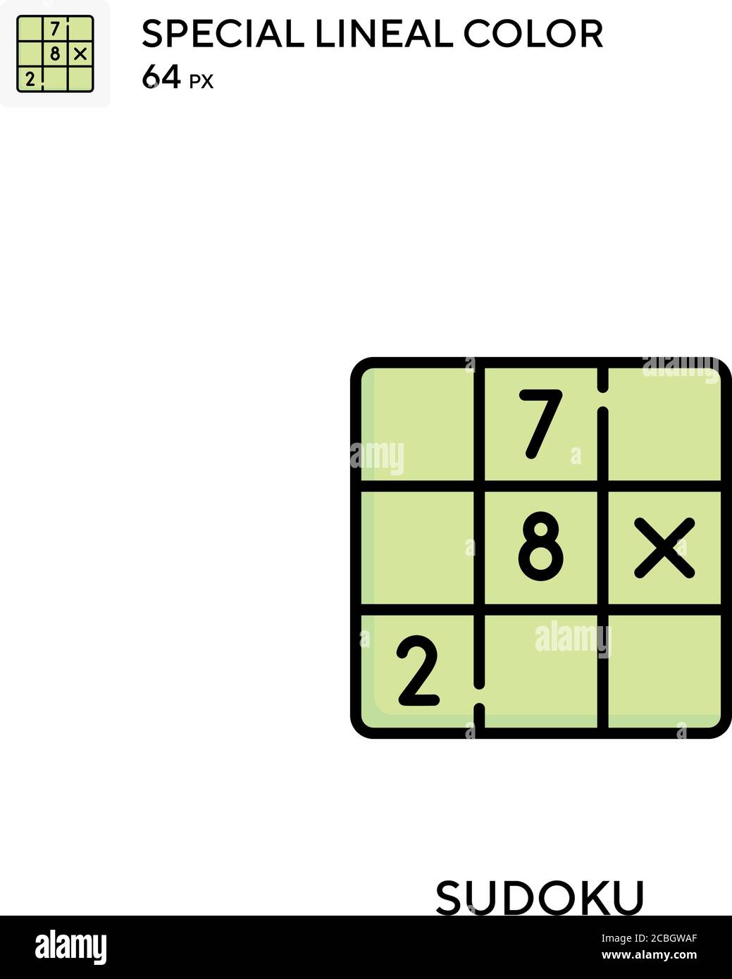 Sudoku spezielles lineales Farbvektorsymbol. Sudoku-Symbole für Ihr Geschäftsprojekt Stock Vektor