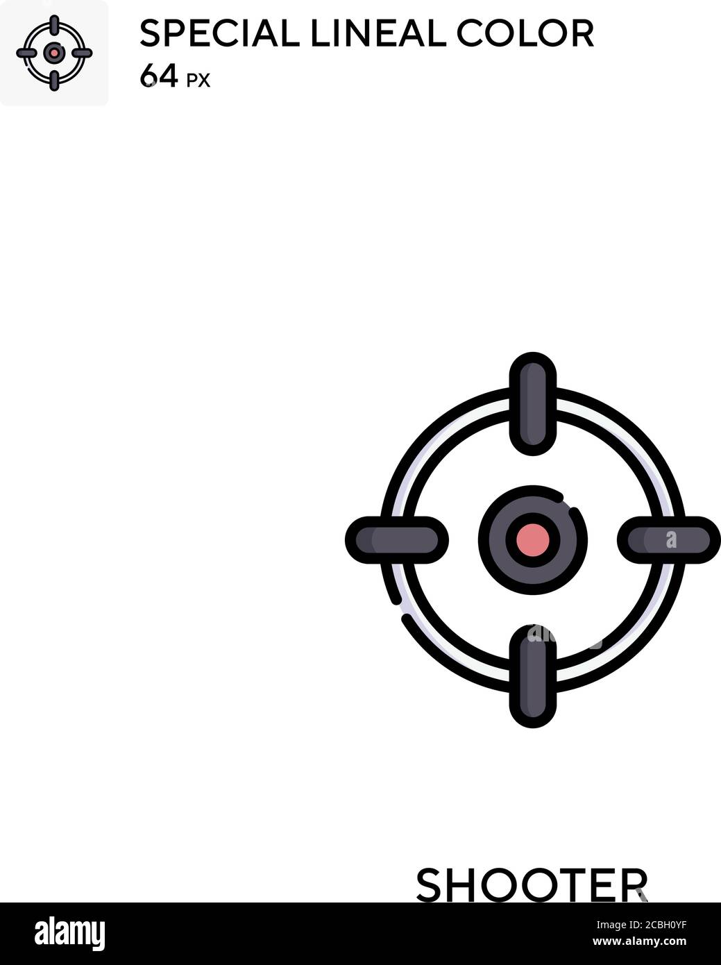 Shooter spezielle Linienfarbe Vektor-Symbol. Shooter-Symbole für Ihr Geschäftsprojekt Stock Vektor