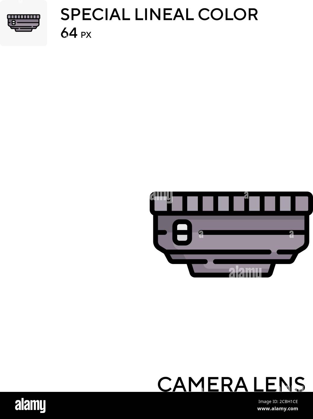 Spezielles lineales Farbevektor-Symbol für Kameraobjektiv. Kameralinsen-Symbole für Ihr Geschäftsprojekt Stock Vektor