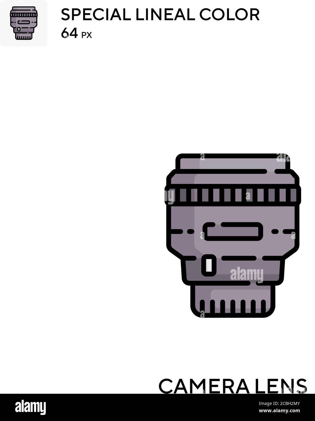 Spezielles lineales Farbevektor-Symbol für Kameraobjektiv. Kameralinsen-Symbole für Ihr Geschäftsprojekt Stock Vektor