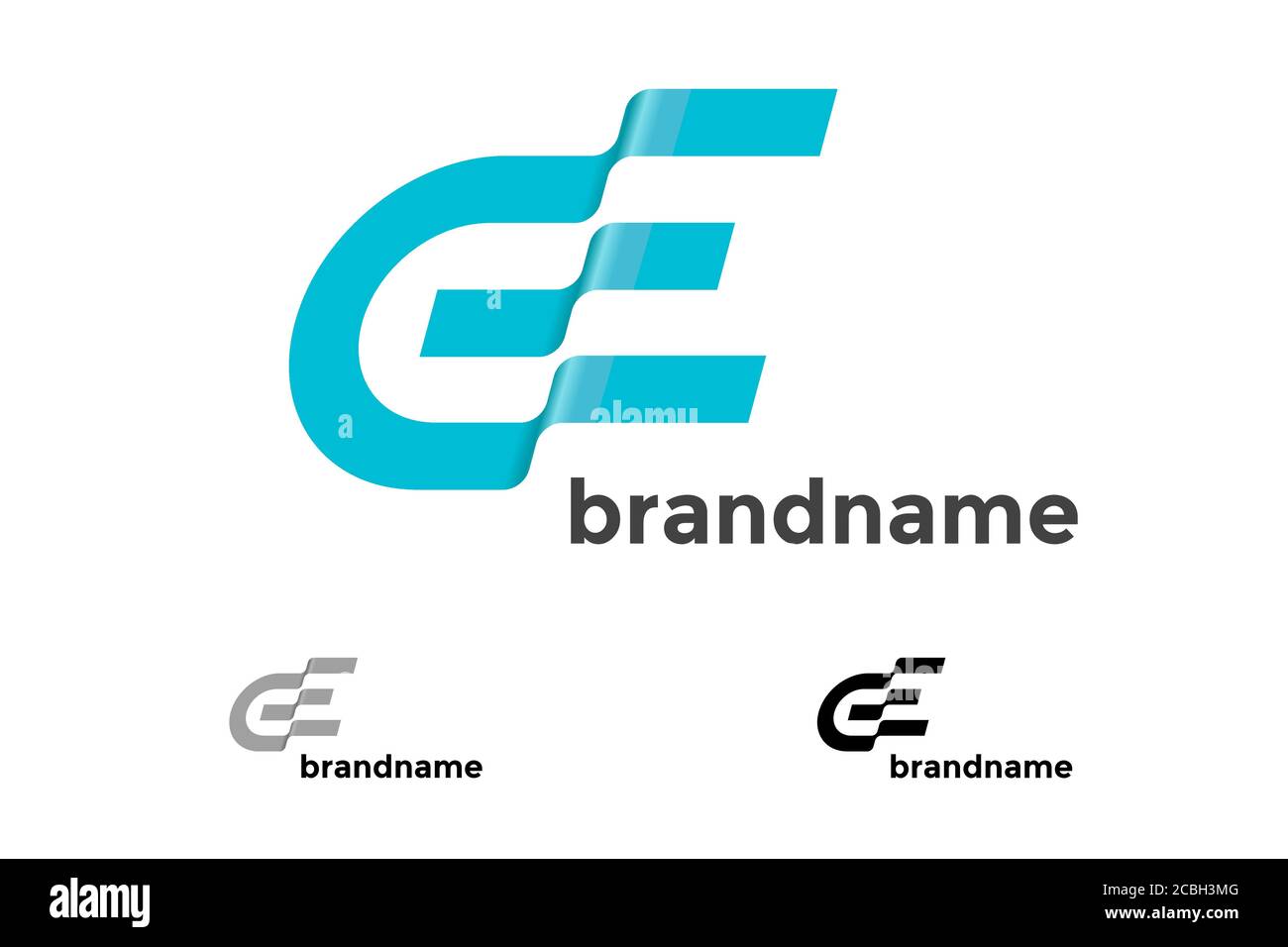 Initial GE Abstract Wave Letter for Progress Technology Business Identity Logo Concept. G E Art Überlappung Typografie Marke Zeichen Vektor isoliert Logo Vorlage Illustration Stock Vektor