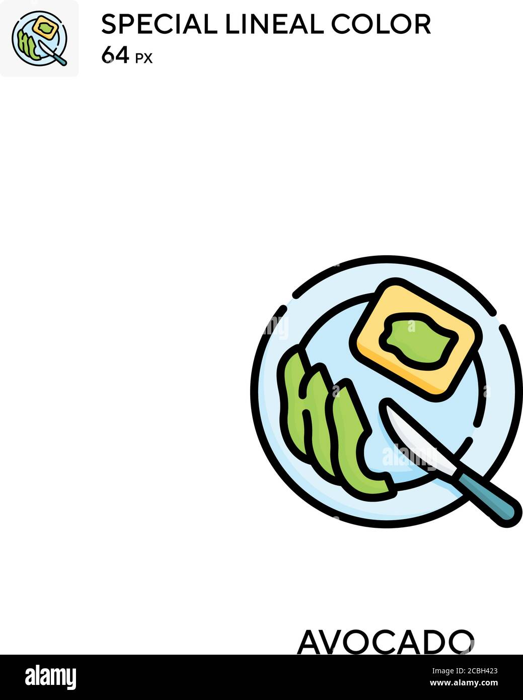 Avocado spezielle lineare Farbe Vektor-Symbol. Avocado-Symbole für Ihr Geschäftsprojekt Stock Vektor