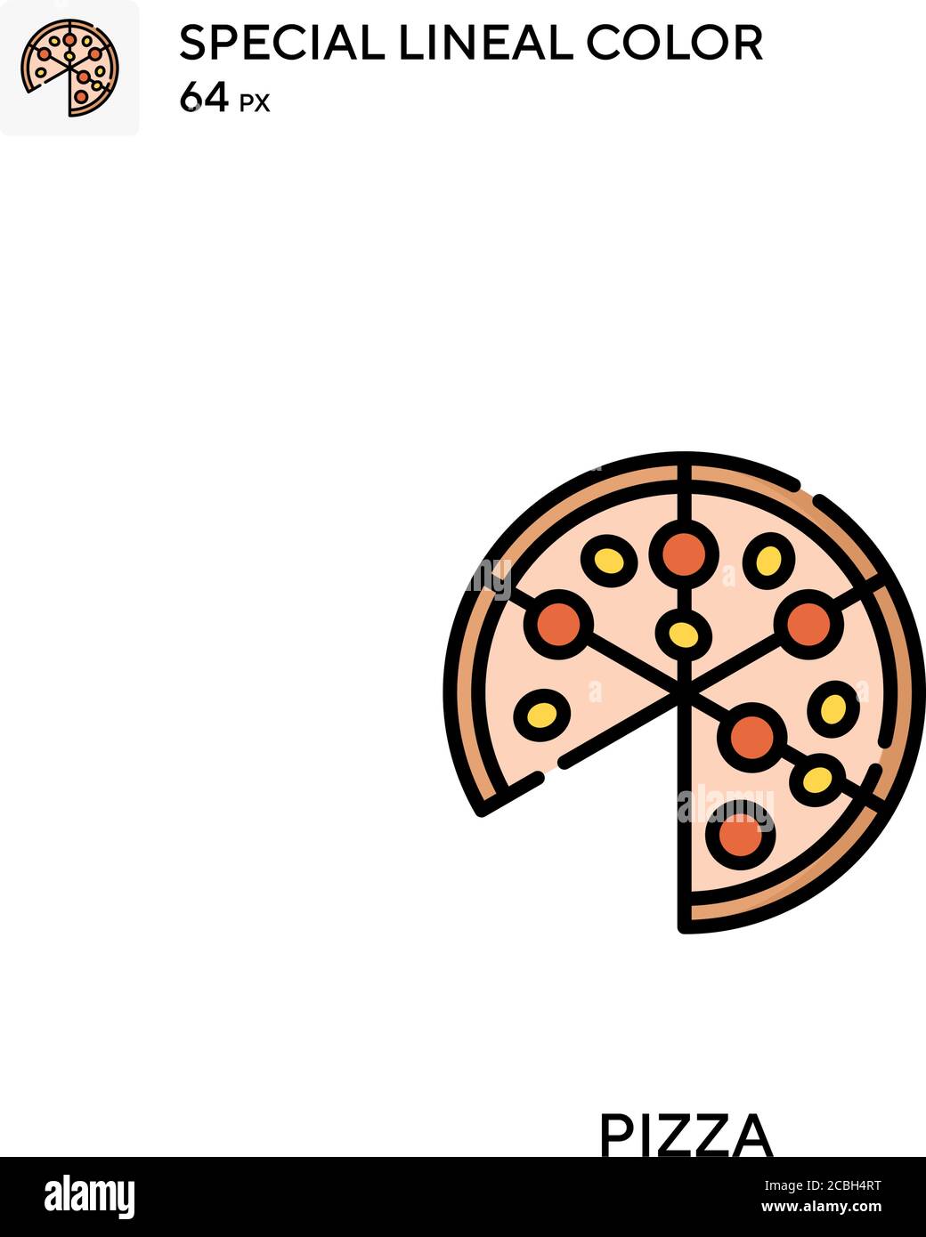 Pizza spezielle Lineal Farbe Vektor-Symbol. Pizza-Symbole für Ihr Geschäftsprojekt Stock Vektor