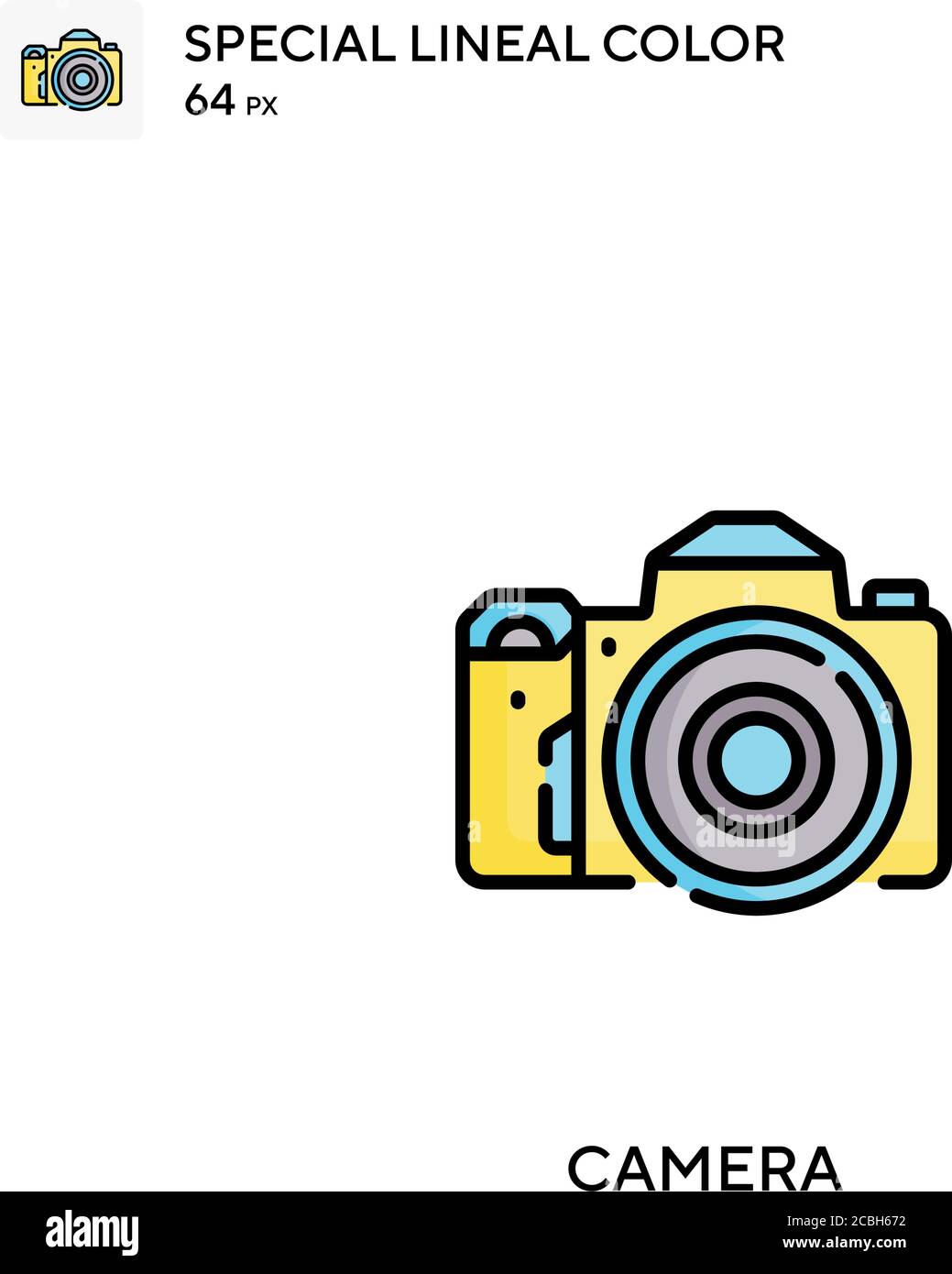 Spezielles lineales Farbevektor-Symbol der Kamera. Kamerasymbole für Ihr Geschäftsprojekt Stock Vektor