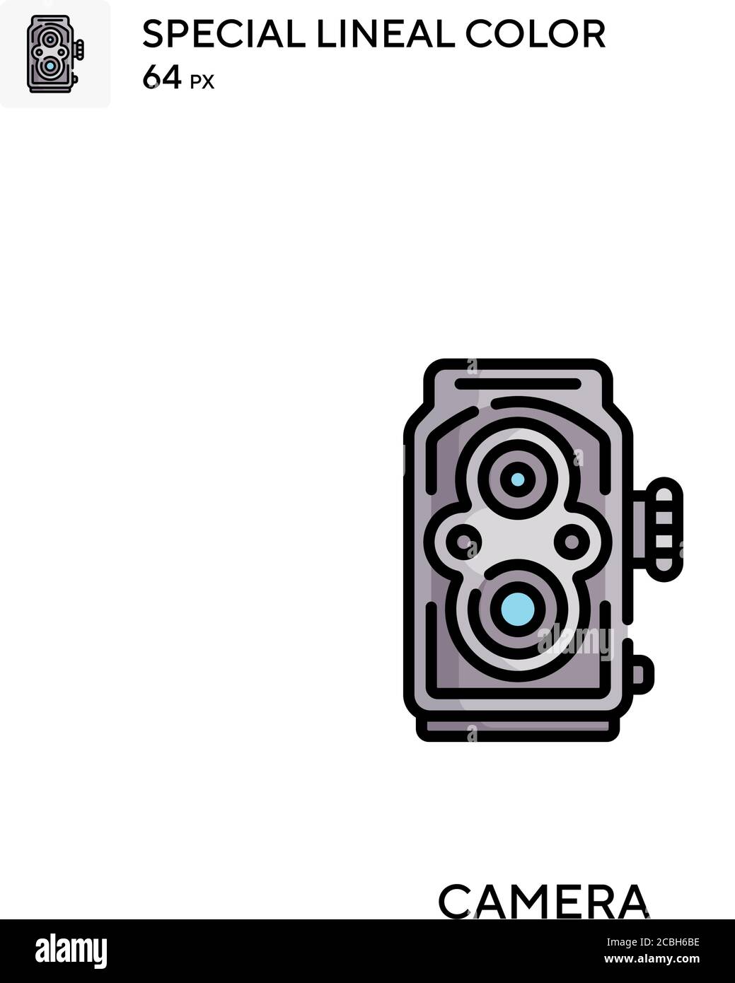 Spezielles lineales Farbevektor-Symbol der Kamera. Kamerasymbole für Ihr Geschäftsprojekt Stock Vektor