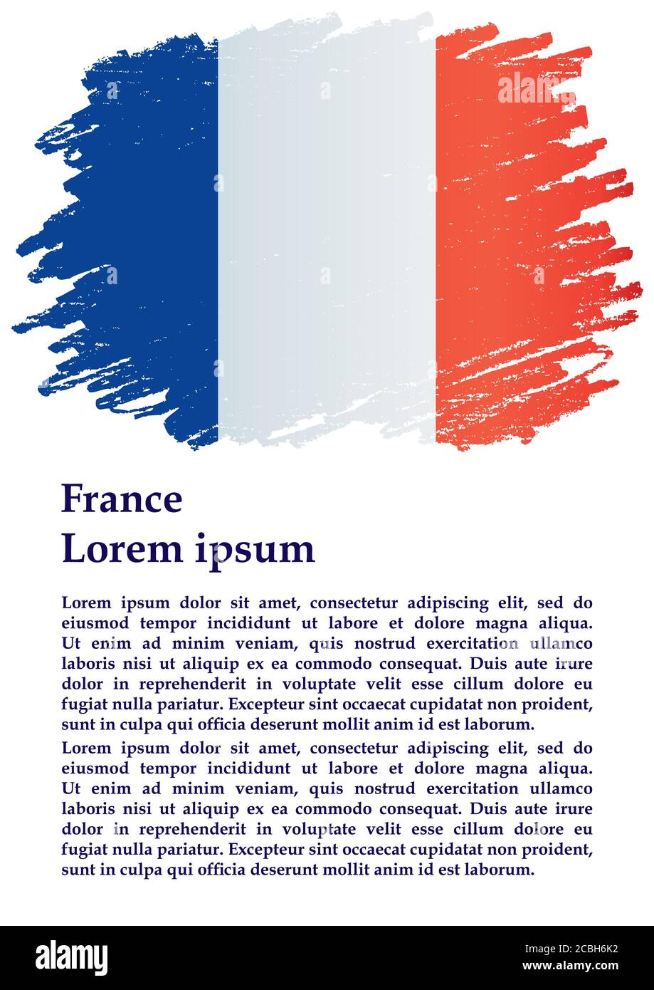 Flagge Frankreichs, Französische Republik. Vorlage für Award Design, ein offizielles Dokument mit der Flagge Frankreichs. Helle, farbenfrohe Vektorgrafik. Stock Vektor