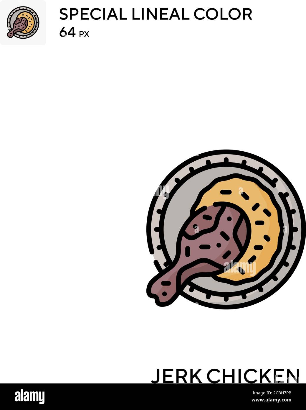 Jerk Huhn spezielle lineare Farbe Vektor-Symbol. Jerk Chicken Icons für Ihr Business-Projekt Stock Vektor