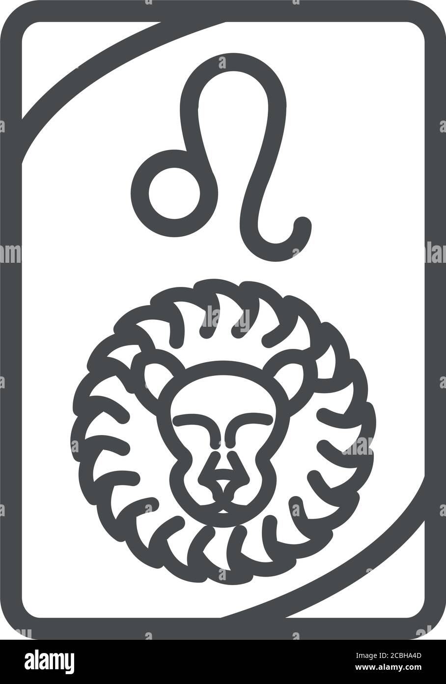 Sternzeichen esoterische Tarot Vorhersage Karte Linie Stil Symbol Vektor Illustration Stock Vektor