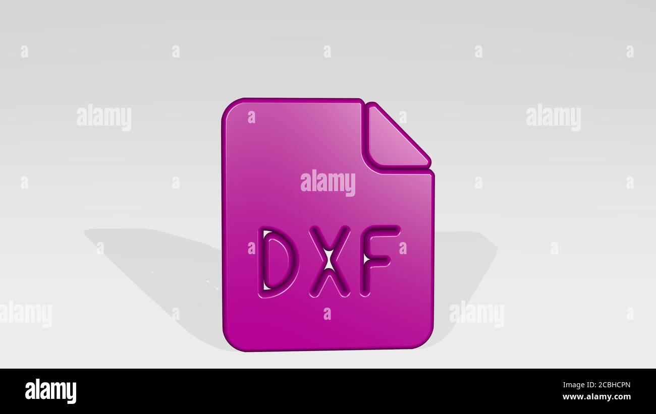 DESIGN-DATEI DXF 3D-Symbol wirft Schatten - 3D-Illustration Für Hintergrund und Abstract Stockfoto