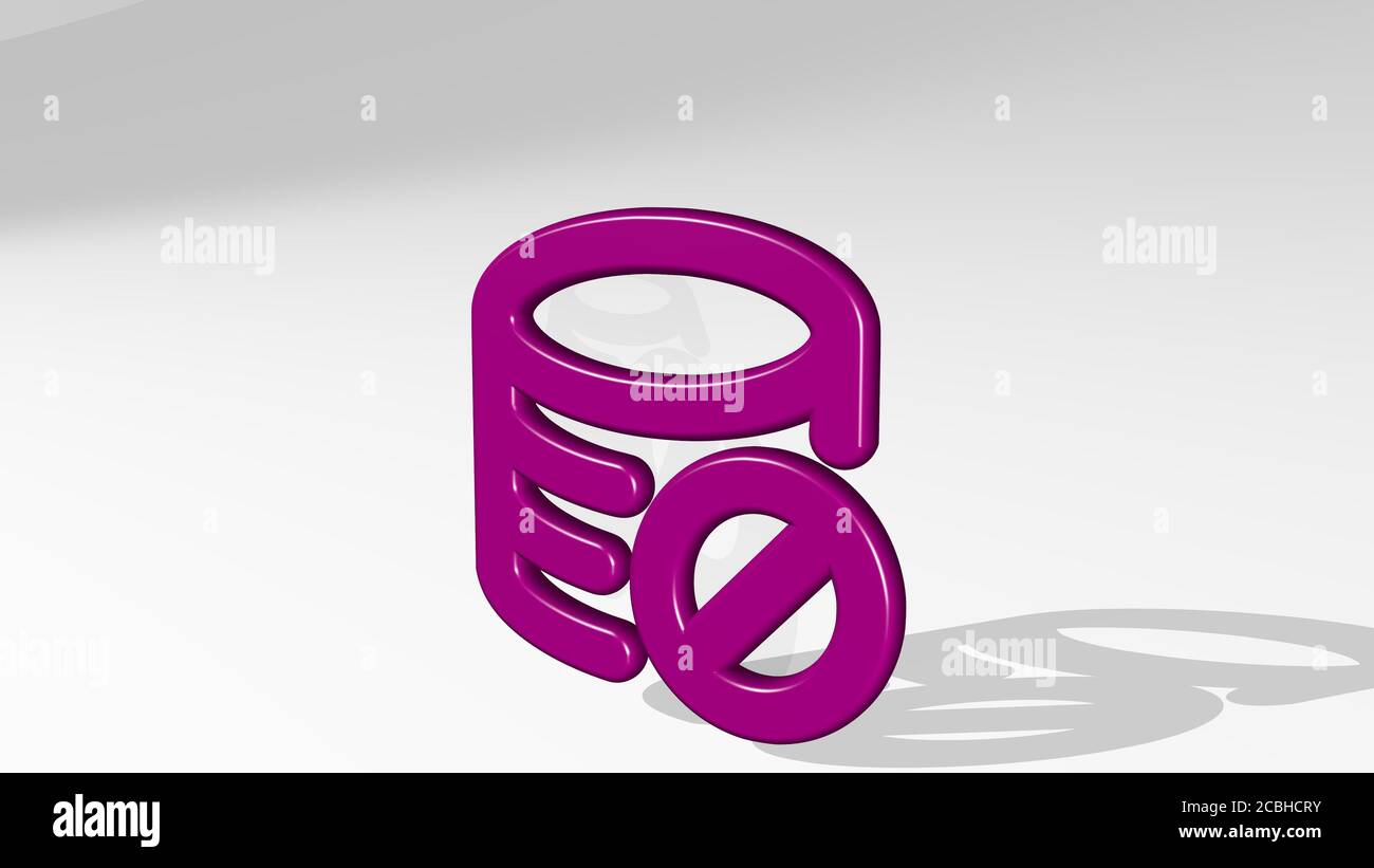 Datenbank deaktiviert alternative 3D Symbol werfen Schatten - 3D-Illustration Für Konzept und Business Stockfoto