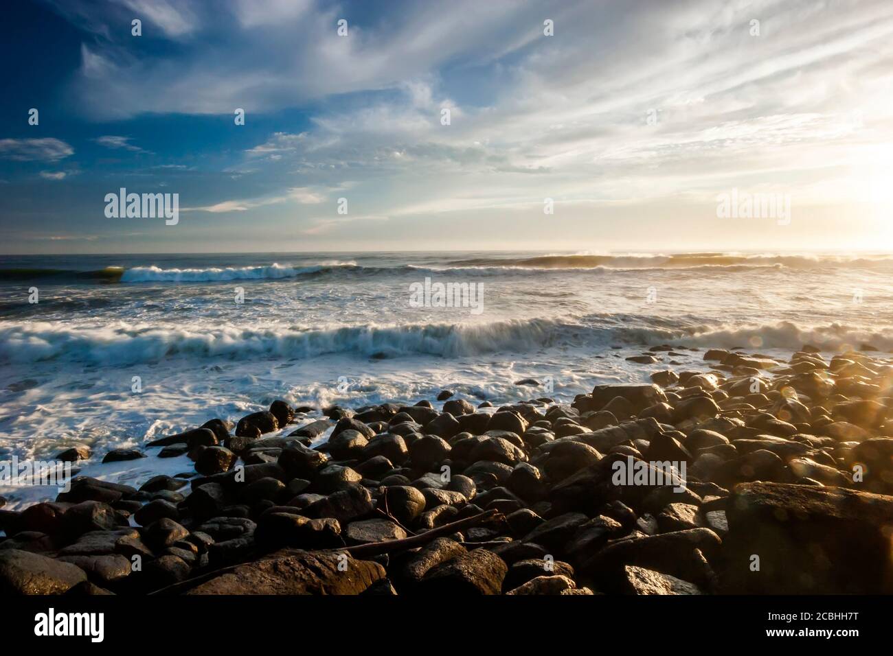 Burleigh Heads Strand und Surfen Stockfoto