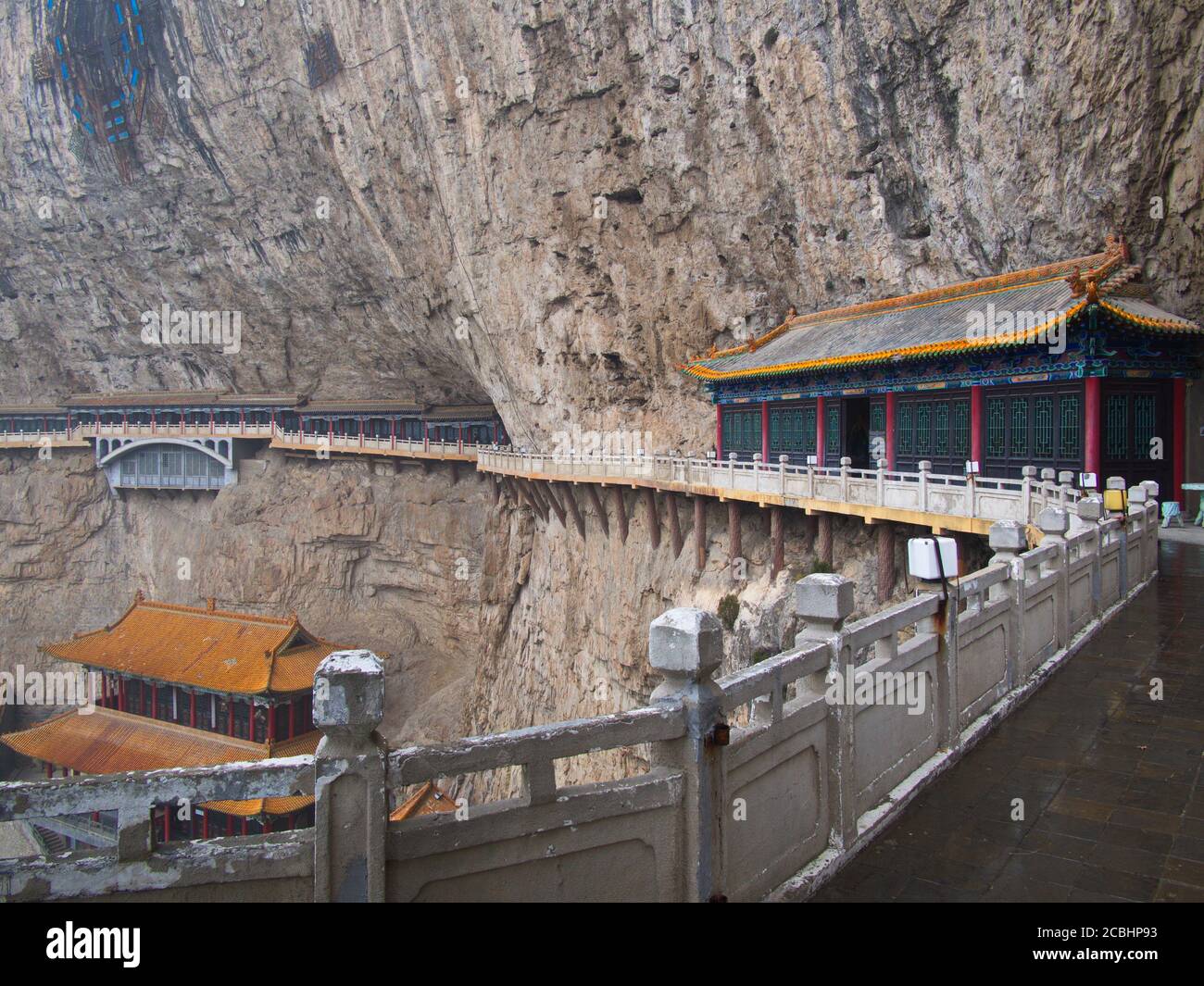 Mianshan Berg das Welterbe, viele der alten hängenden taoistischen Tempel und Höhlen. Alte Stadt Pingyao, Provinz Shanxi, China. Oktober 201 Stockfoto