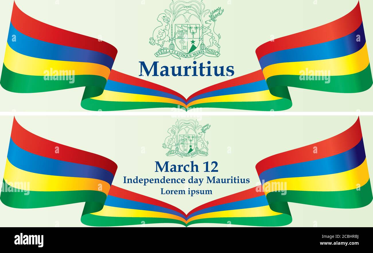 Flagge von Mauritius, Republik Mauritius. Helle, farbenfrohe Vektorgrafik Stock Vektor