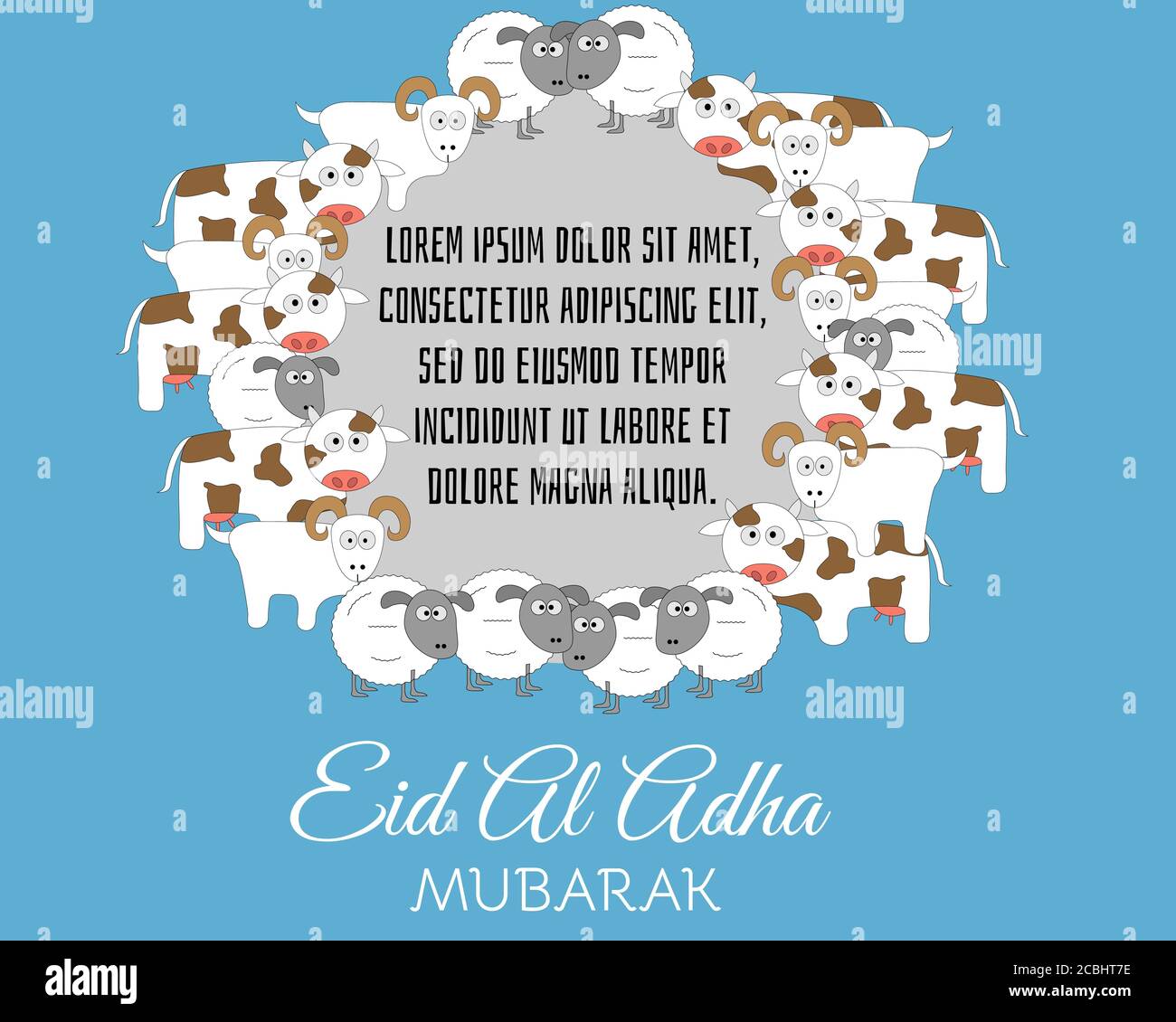 Illustration Vektor Design von Eid Al Adha Hintergrund Vorlage Stock Vektor