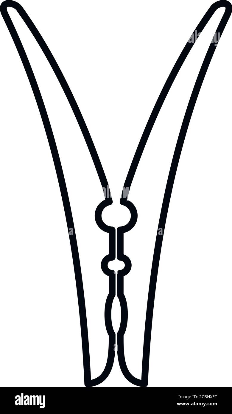 Foto Kleidung Pin-Symbol. Umriss Foto Kleidung Pin Vektor-Symbol für Web-Design isoliert auf weißem Hintergrund Stock Vektor