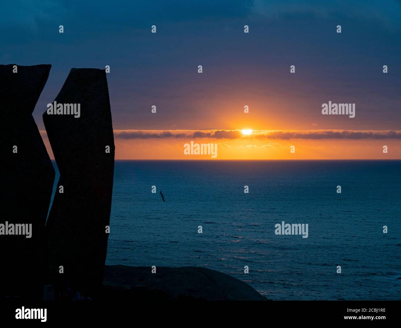 Sonnenuntergang über dem Atlantischen Ozean Stockfoto