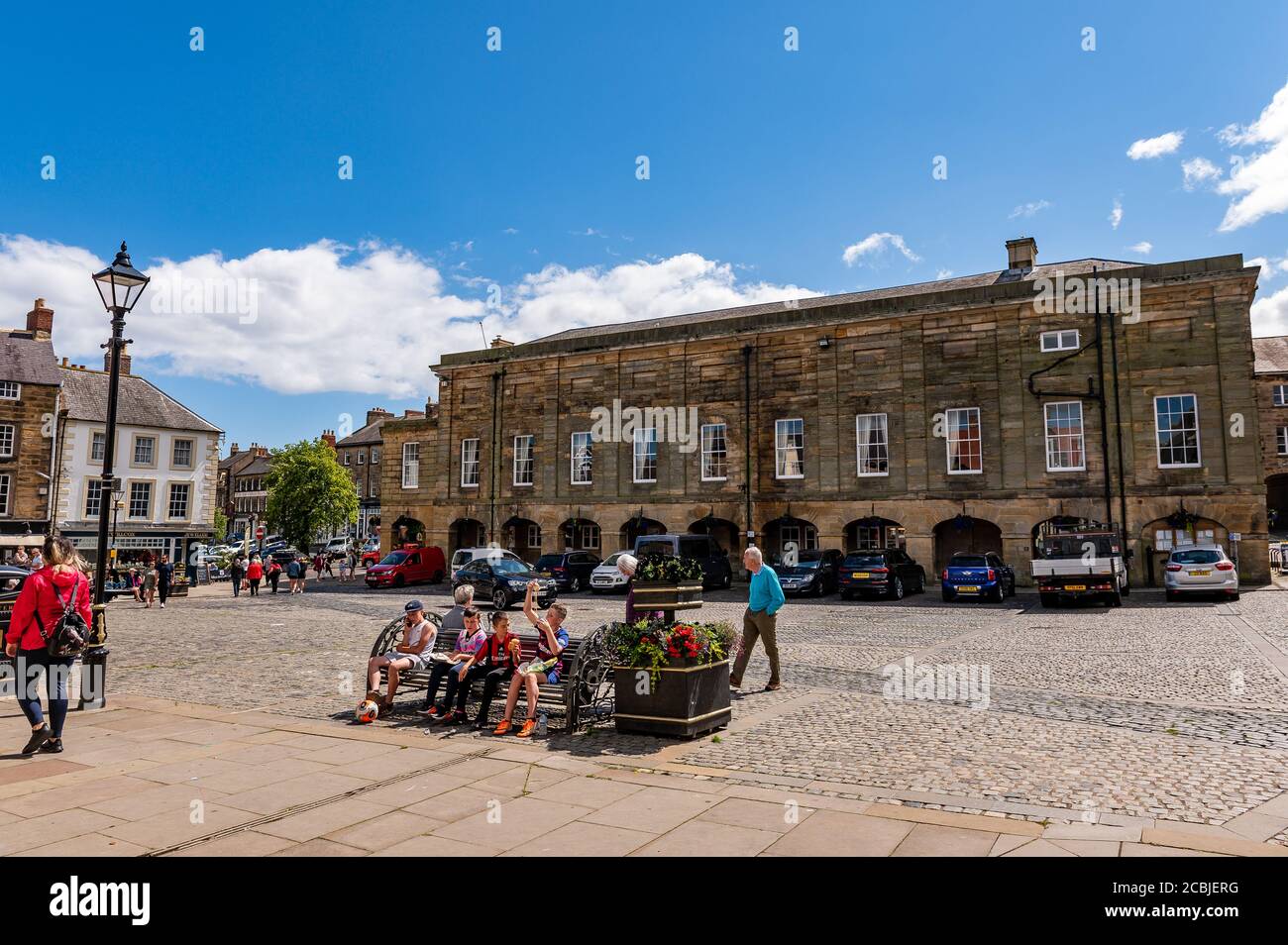 Alnwick Market Place, Alnwick, Northumberland, Großbritannien Stockfoto