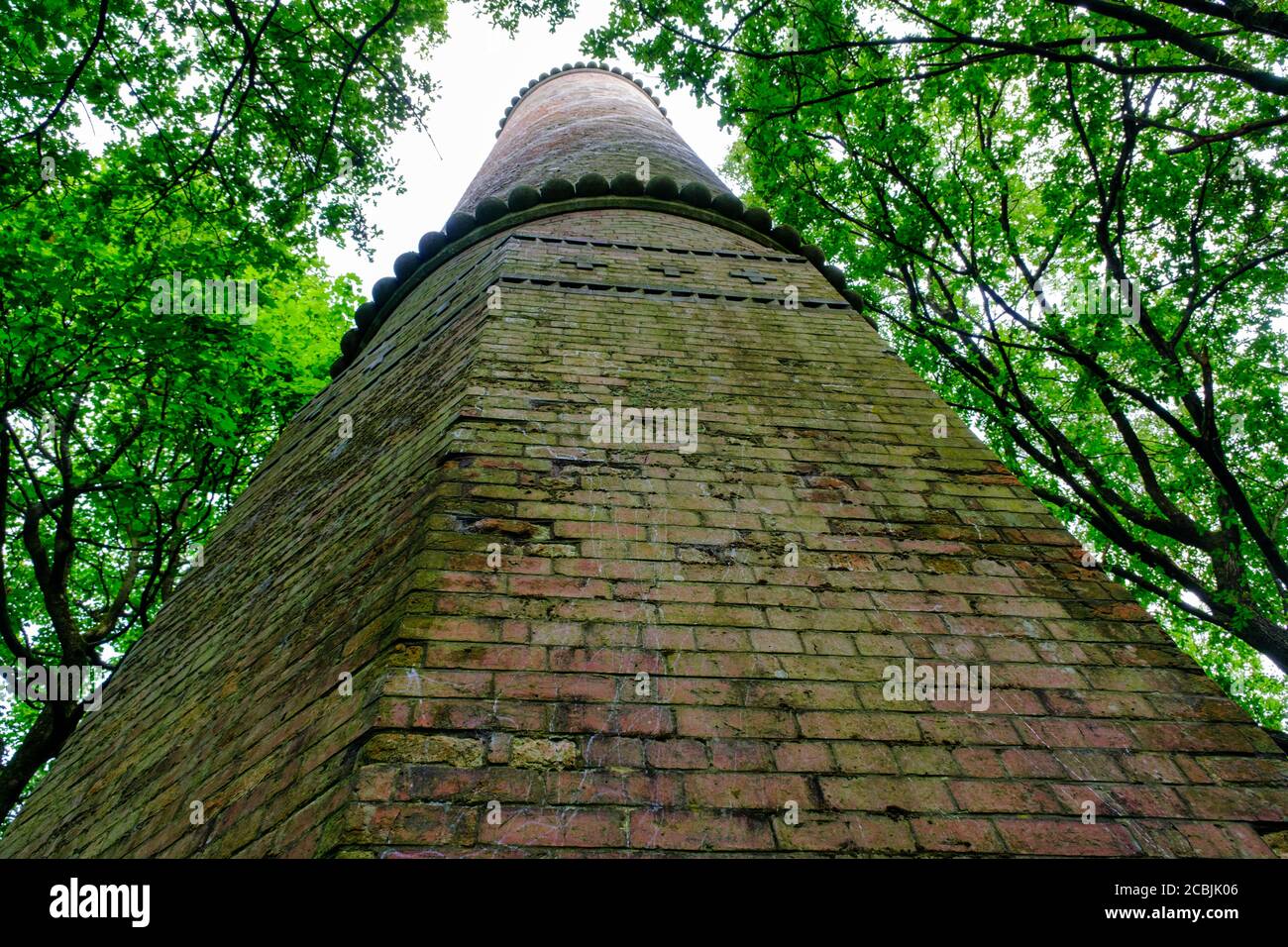 Fletcher's Torly (Schornstein) bei der Nasserde-Kolonie im Clifton Country Park (Salford, Greater Manchester) Stockfoto