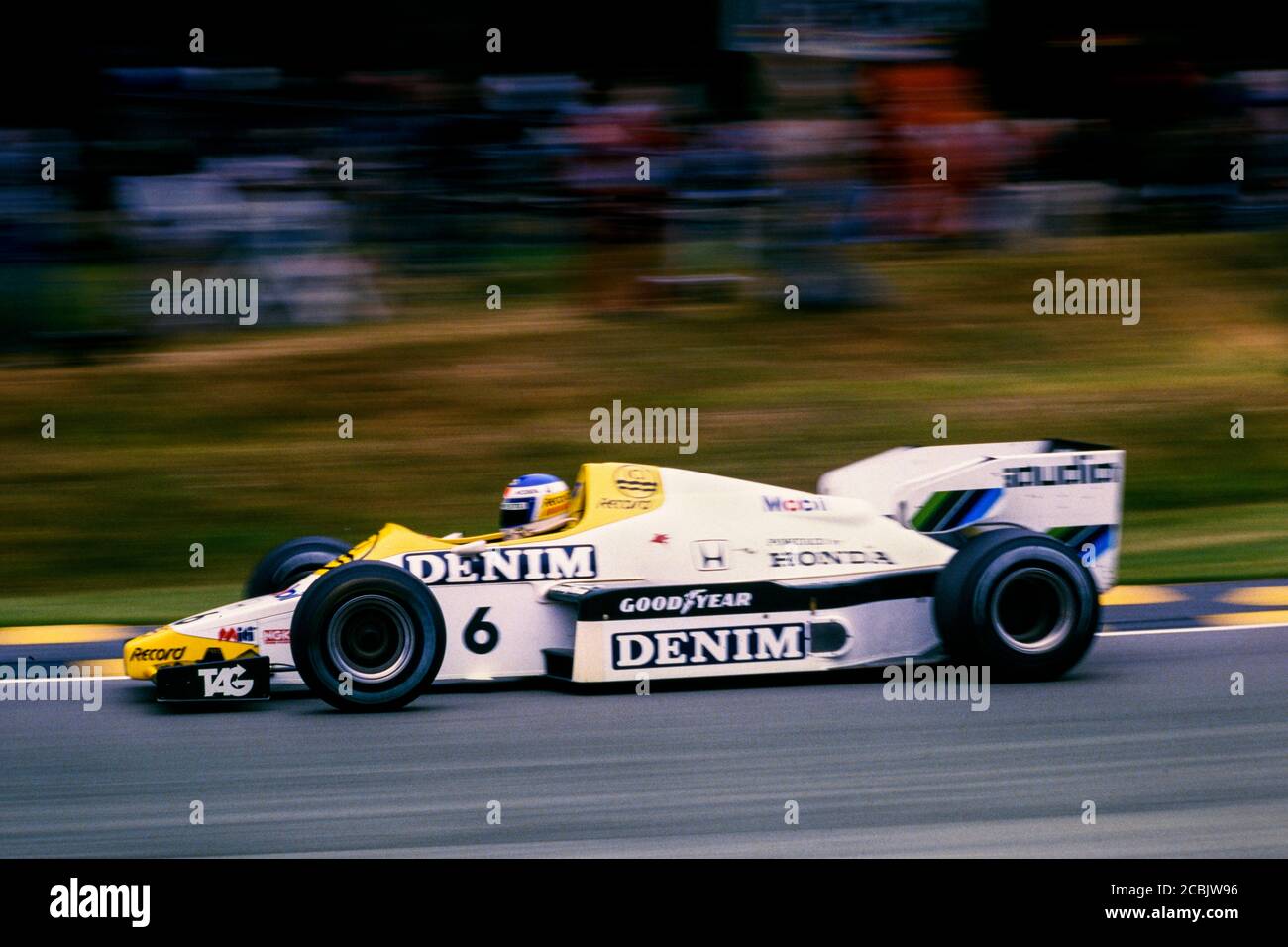 Keke Rosberg Williams Honda Team der britischen Grand Prix Marken Luke 1984 Stockfoto
