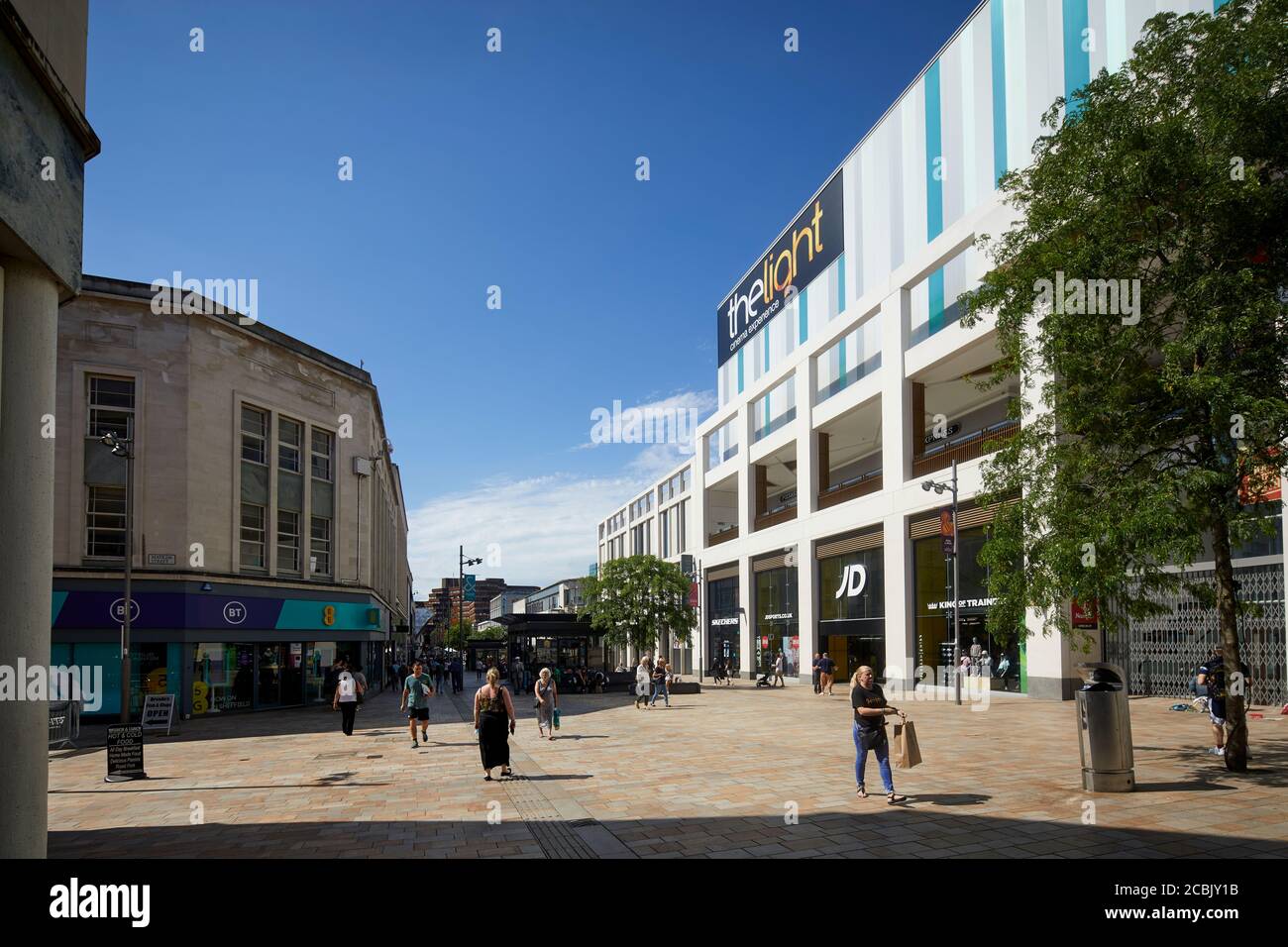 Sheffield Stadtzentrum The Moor mit dem Lichtkino Stockfoto