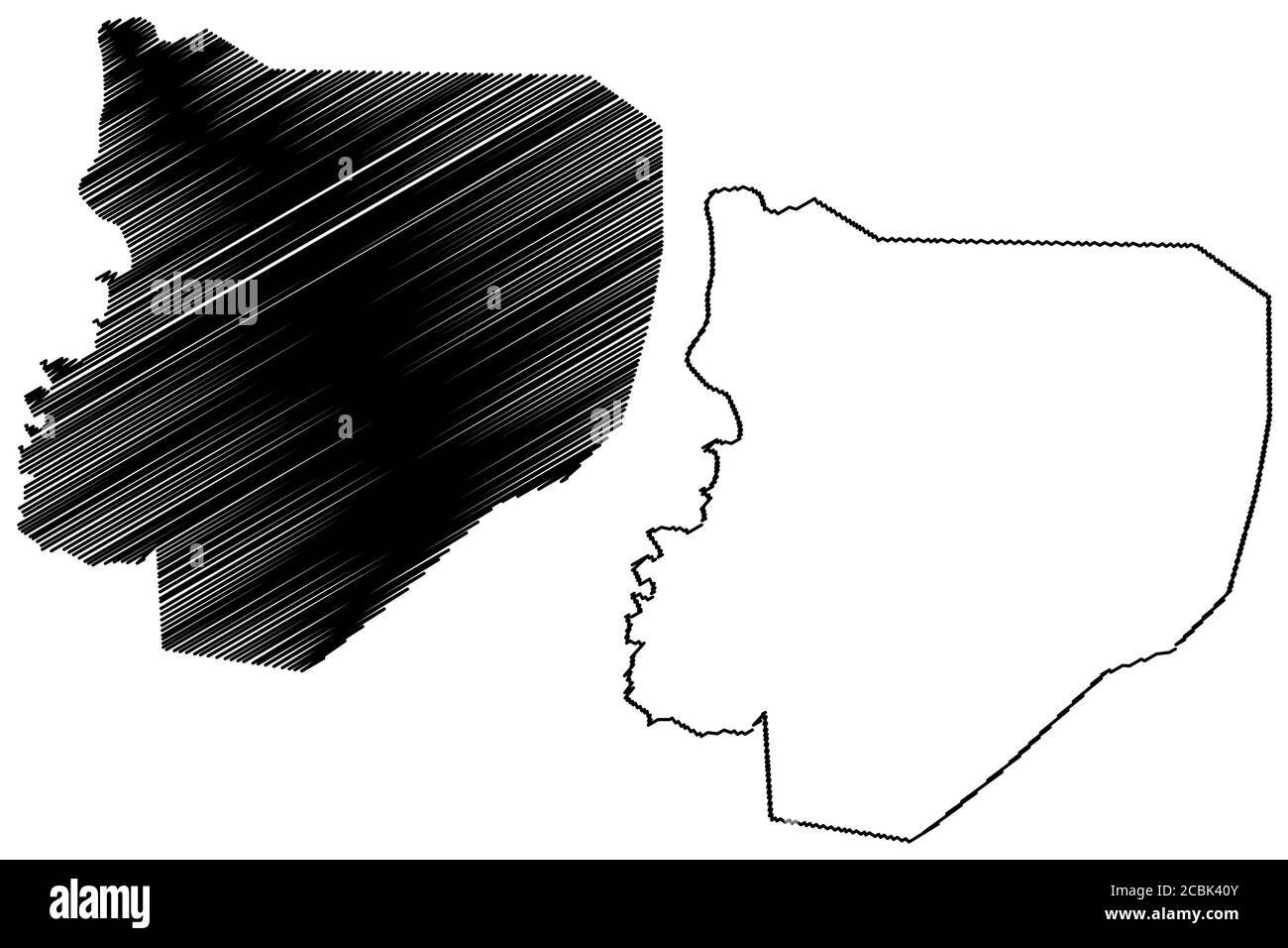 Belmopan City (Belize) Karte Vektor Illustration, Skizze Stadt Belmopan Karte Stock Vektor