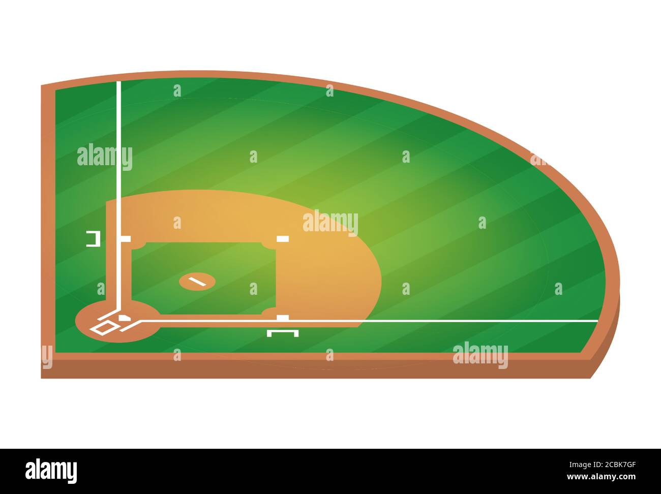 Isometrisches Baseballfeld. Flache Illustration des Baseball-Feld Vektor-Design. Vektorgrafik Stock Vektor