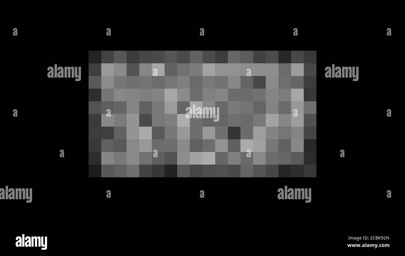 Pixel zensiert. Konzept der schwarzen Zensurstange. Zensurrechteck. Stockfoto