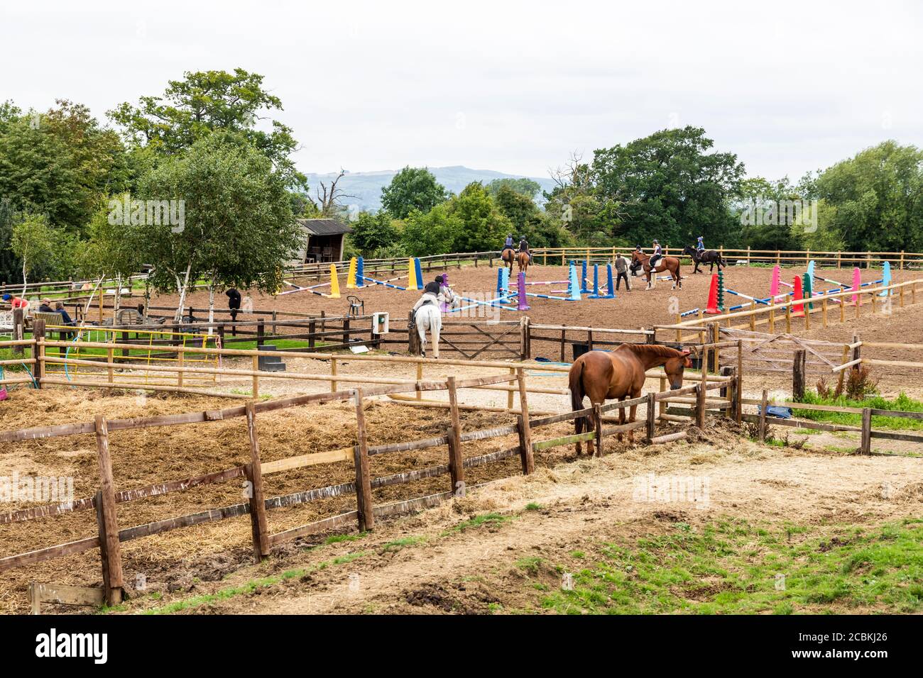 Das Washpool Equestrian Center im Cotswold Dorf Stanton, Gloucestershire UK Stockfoto