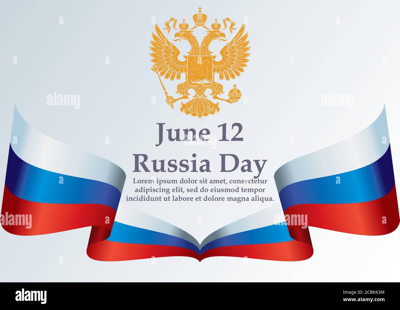 Flagge Russlands, Russische Föderation. Russische Flagge. 12. Juni, Russlandtag. Vorlage für Award Design, ein offizielles Dokument mit der Flagge Russlands. Stock Vektor