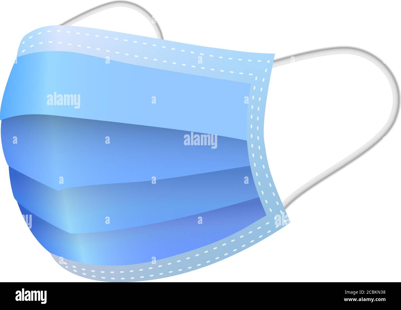 Blaue schützende medizinische Gesichtsmaske Symbol Vektor Illustration Stock Vektor