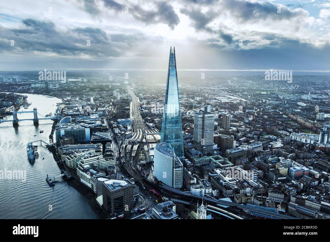 Luftaufnahme des Shard in London Stockfoto