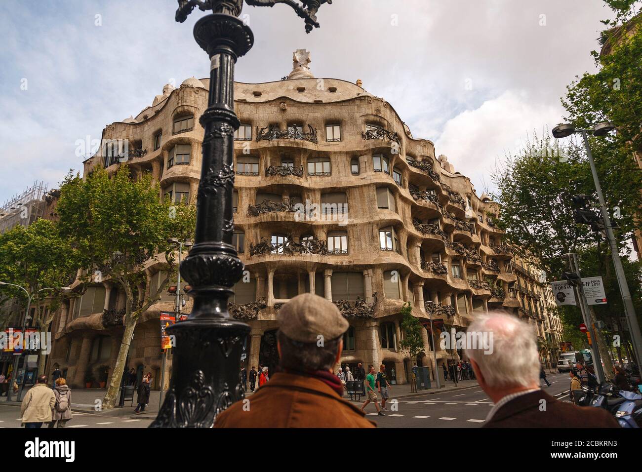 Casa Mila, Barcelona, Spanien Stockfoto