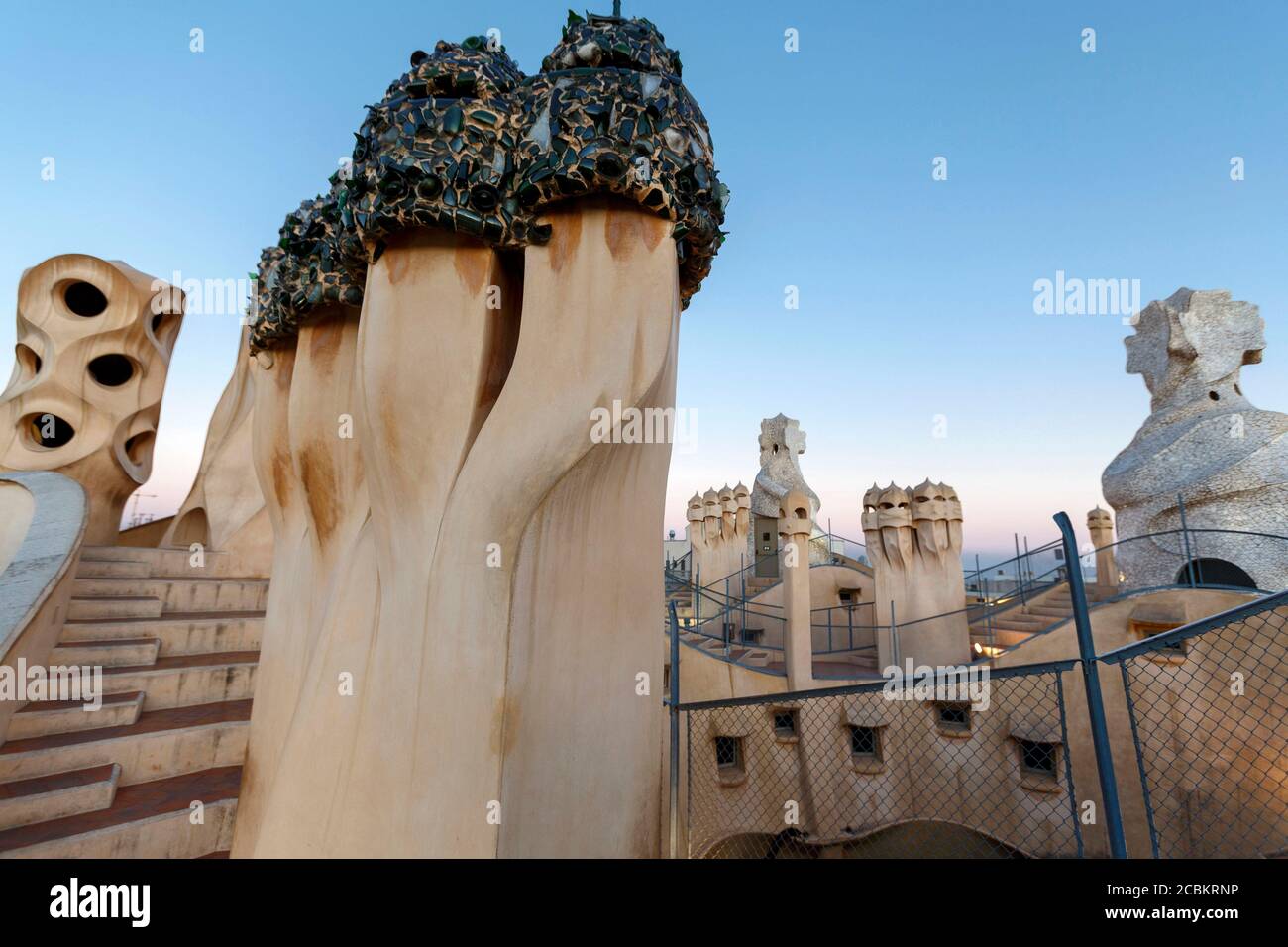 Architektonisches Detail, Casa Mila, Barcelona, Spanien Stockfoto