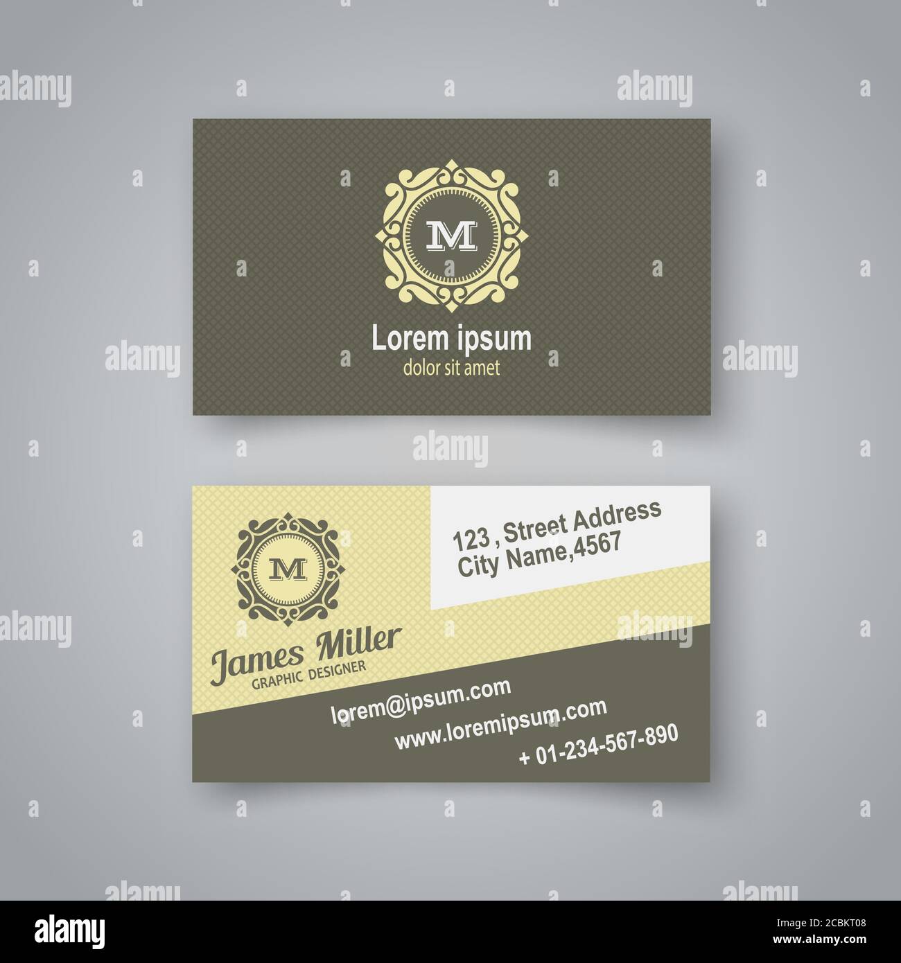 Die leere Visitenkarte im Vintage-Stil.Kreative Karte mit einem realistischen Schatten. Vektorgrafik. Stock Vektor