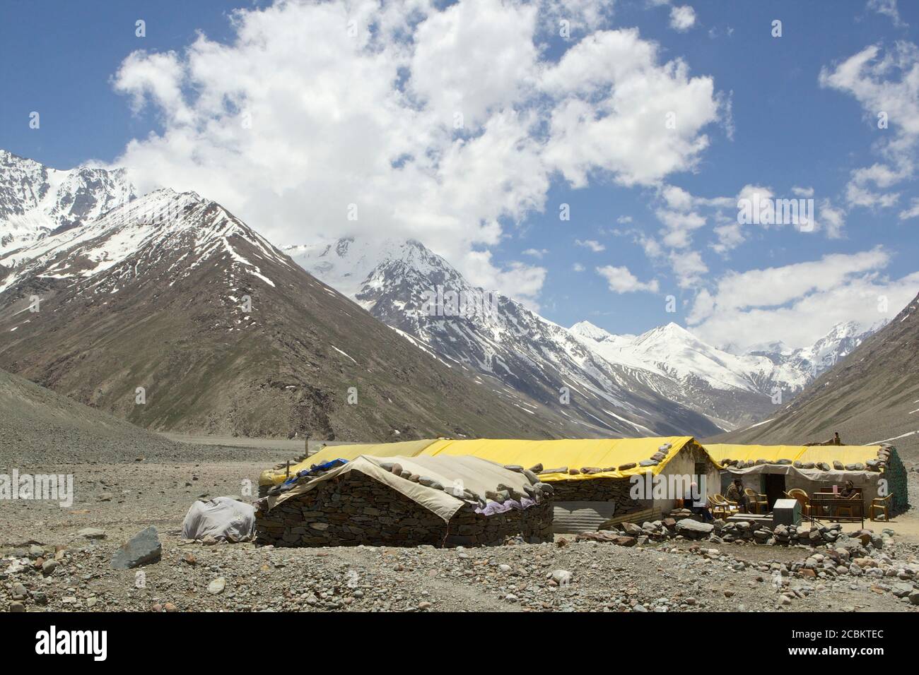 Abgelegene dhaba in Spiti Valley, Tandi, Himachal Pradesh, Indien, Asien Stockfoto