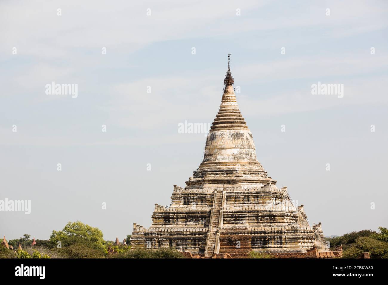 Ansicht der Shwesandaw Pagode, Bagan, Mandalay Region, Myanmar Stockfoto
