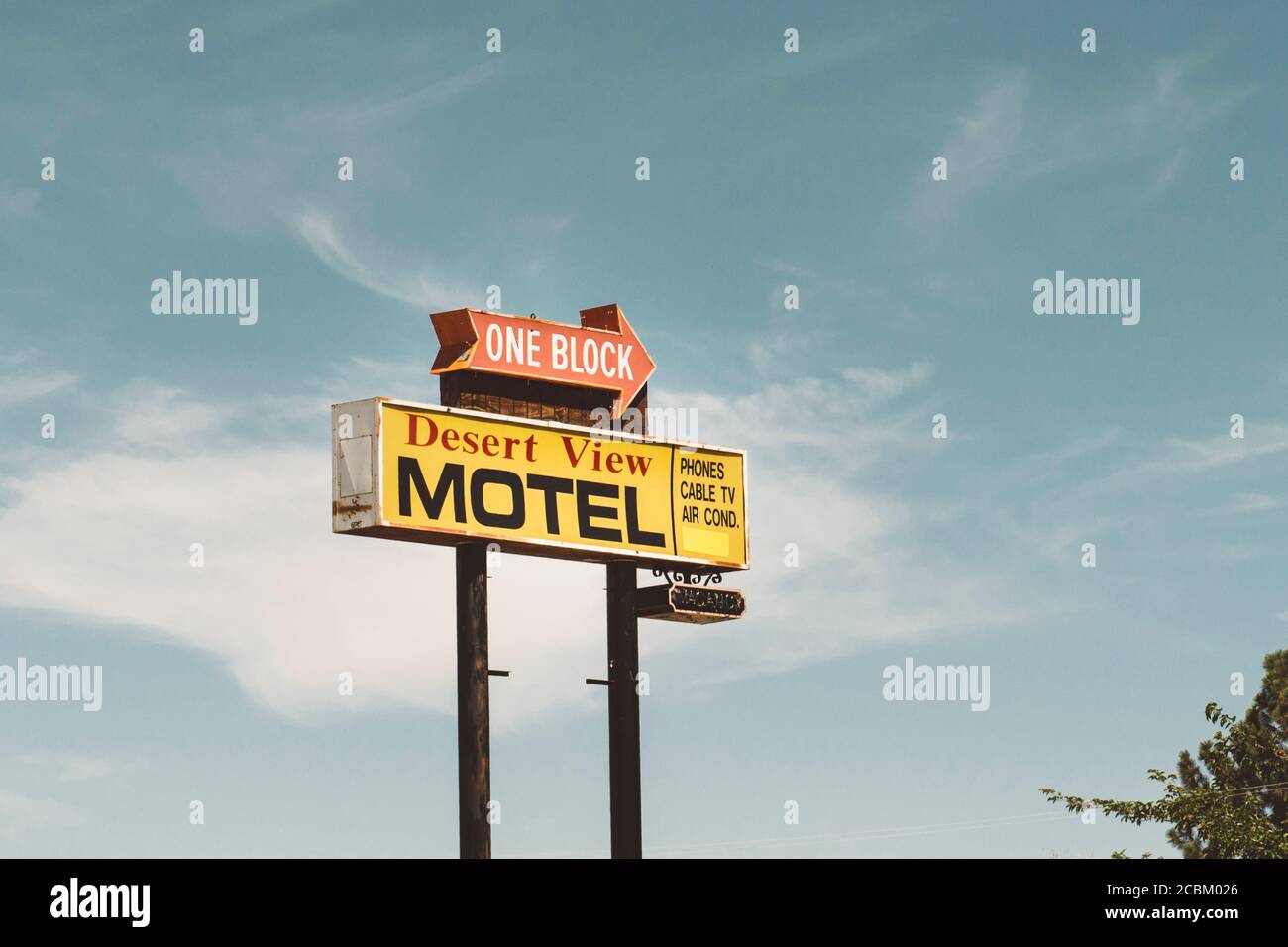 Motel, auf dem Weg zum Joshua Tree National Park, Kalifornien, USA Stockfoto