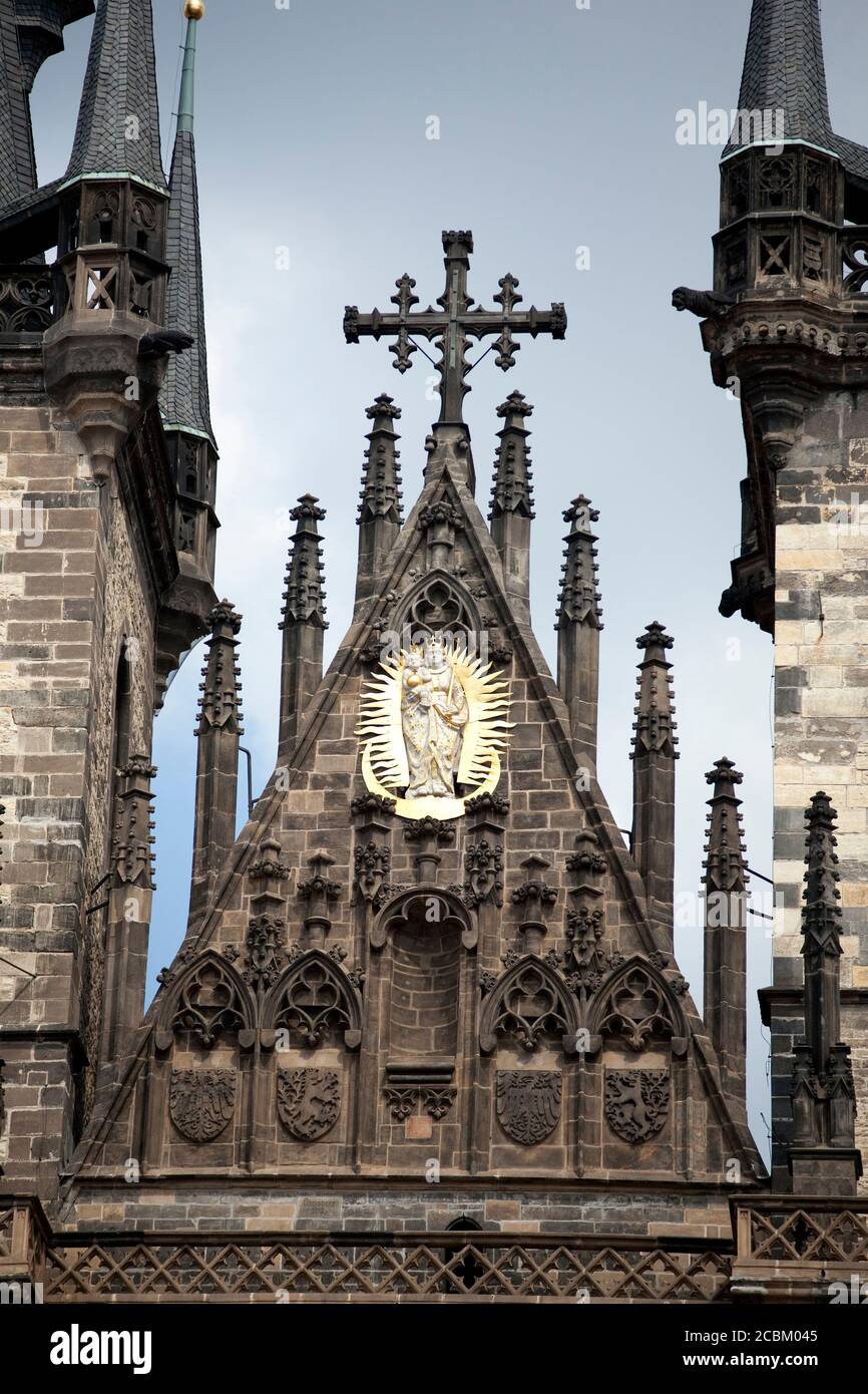 Kirchtürme von Tyn, Prag, Tschechische Republik Stockfoto