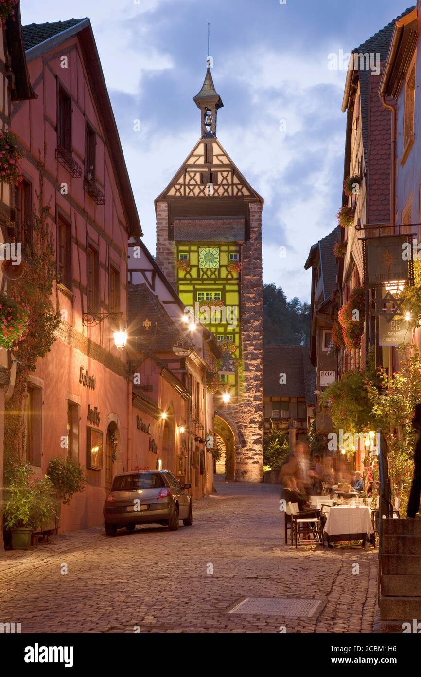 Altstadt, Riquewihr, Elsass, Frankreich Stockfoto