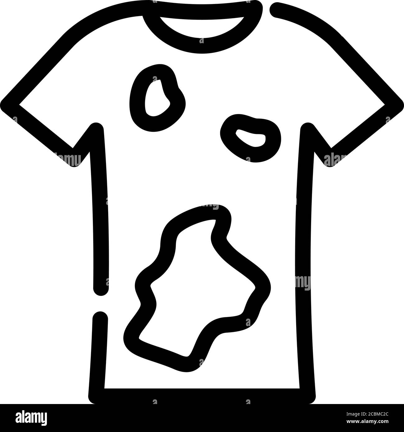 Schmutzige T-Shirt Kleidung Linie Symbol Vektor Illustration Stock Vektor