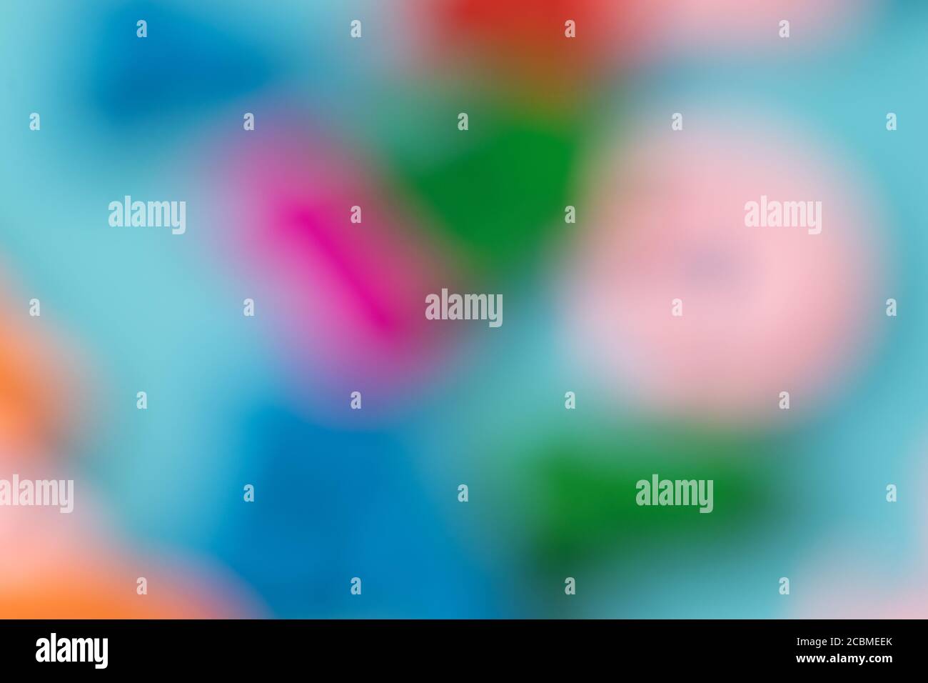 Verschwommener Hintergrund mit hellen abstrakten Formen in verschiedenen Farben Stockfoto