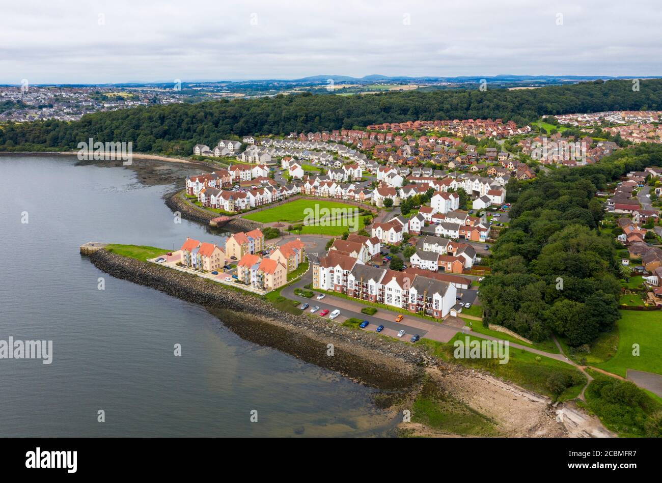 Luftaufnahme des Hafens von St Davids, Dalgety Bay, Fife, Schottland. Stockfoto