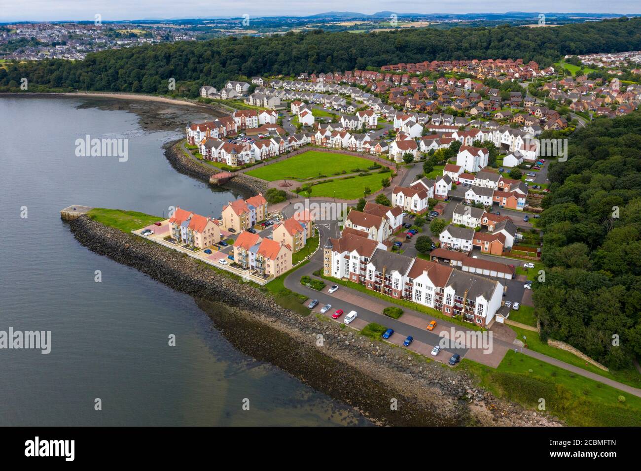 Luftaufnahme des Hafens von St Davids, Dalgety Bay, Fife, Schottland. Stockfoto