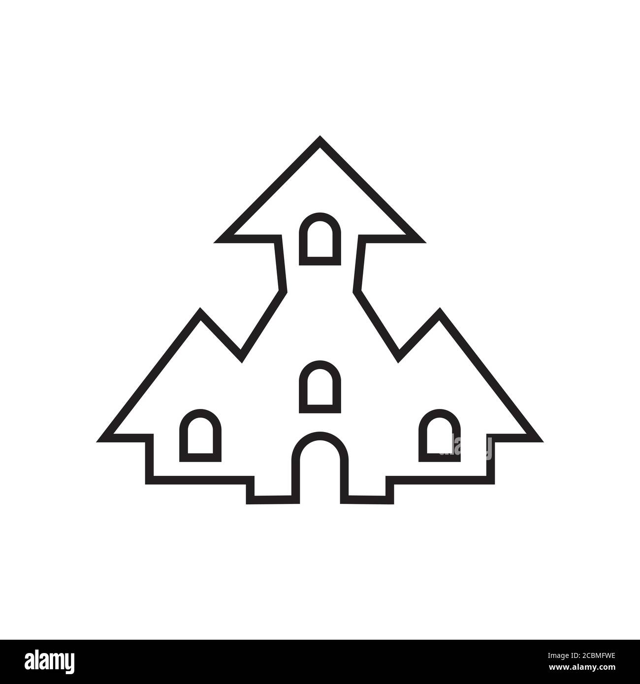 Linie Symbol Burg Design Vektor Illustration Stock Vektor