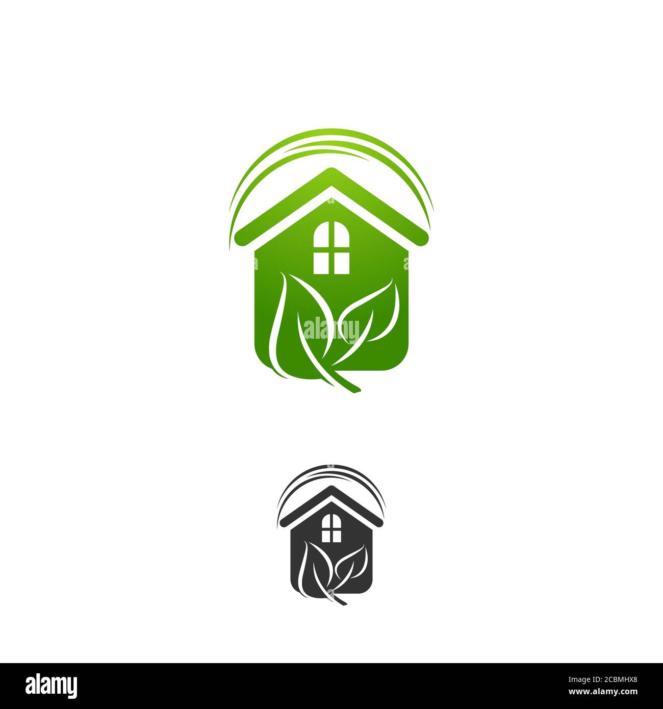 Einfache grüne Haus Immobilien-Logo und Vektor-Symbol.EPS 10 Stock Vektor