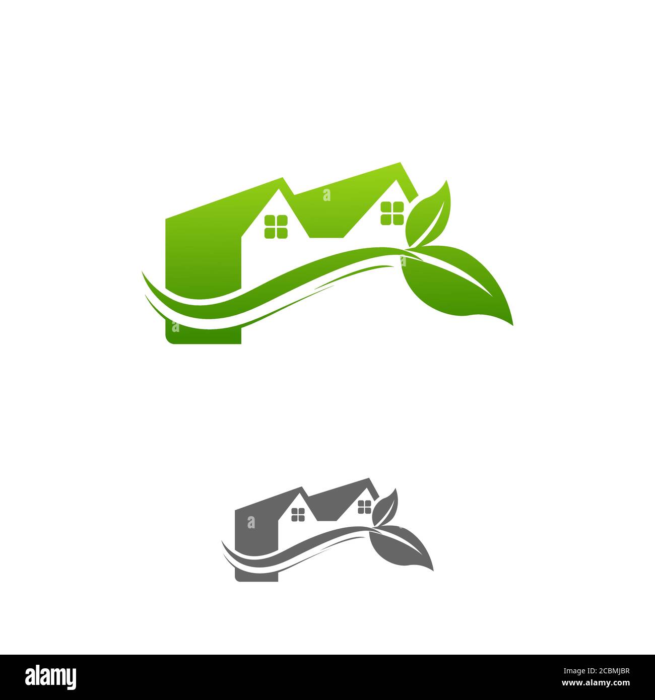 Einfache grüne Haus Immobilien-Logo und Vektor-Symbol.EPS 10 Stock Vektor