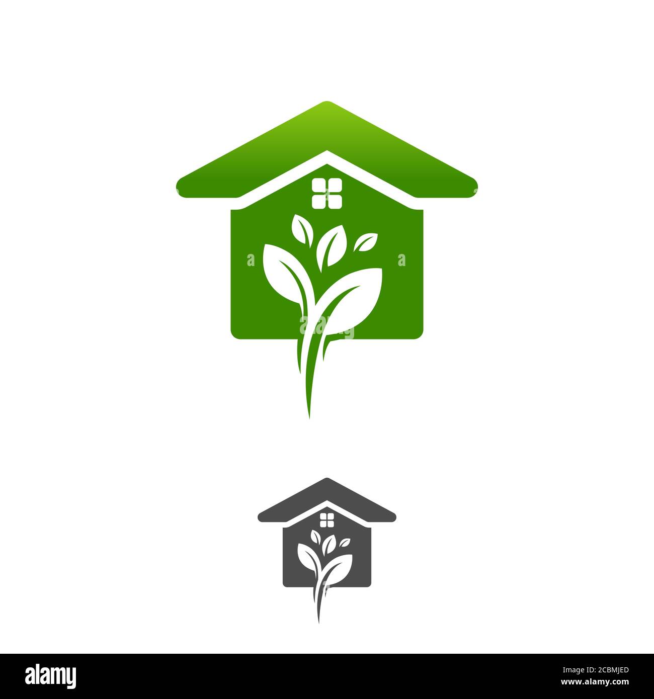 Einfache grüne Haus Immobilien-Logo und Vektor-Symbol.EPS 10 Stock Vektor