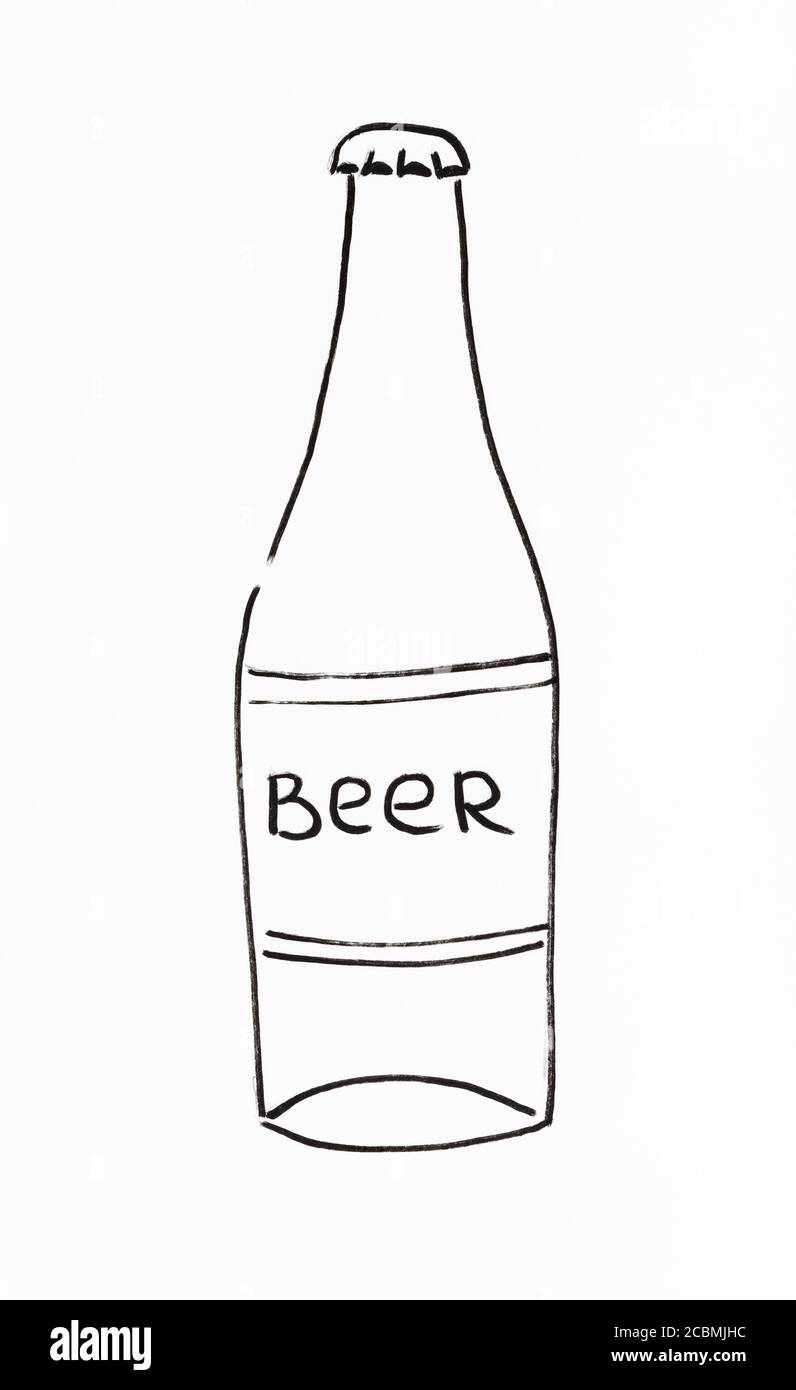 Hand Gezeichnete Bierflasche Stockfotos Und Bilder Kaufen Alamy