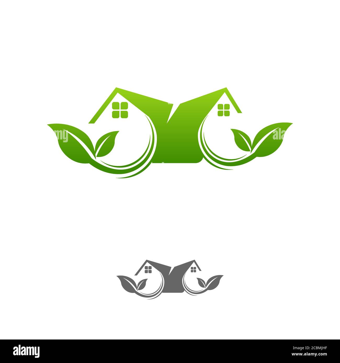 Einfache grüne Haus Immobilien-Logo und Vektor-Symbol.EPS 10 Stock Vektor