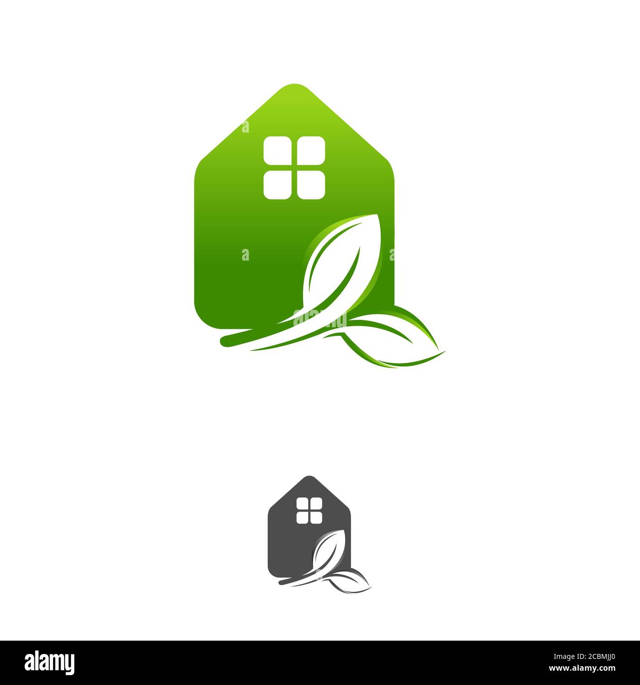 Einfache grüne Haus Immobilien-Logo und Vektor-Symbol.EPS 10 Stock Vektor